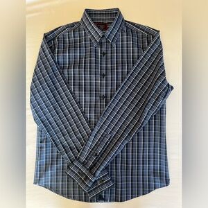 UNTUCKit Blue Plaid Slim Fit Button Down Shirt Men’s Medium Wrinkle Free